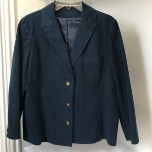 Vintage 80s navy microsuede blazer